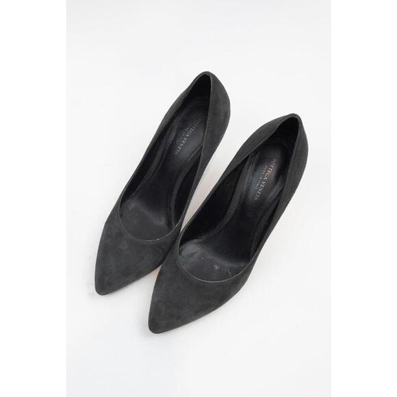 Bottega Veneta Grey Suede Plastic Weaved Heel Pump Suede - Picture 4 of 6